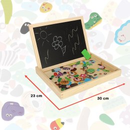 Tablica magnetyczna kredowa wielofunkcyjna zwierzątka + kredka marker gąbka Kik Sp. z o. o. Sp. k.