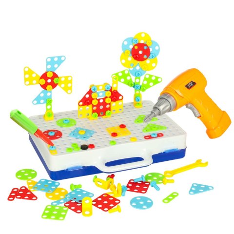 Wkrętarka wiertarka śrubki klocki konstrukcyjne zestaw majsterkowicza walizka 151 elementów Kik Sp. z o. o. Sp. k.