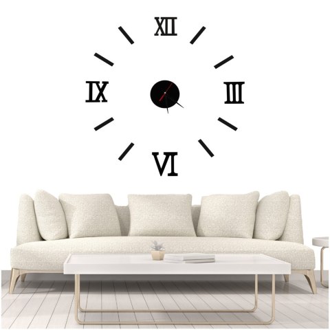 Zegar Ścienny naklejany DIY regulowany czarny cyfry rzymskie 130cm Kik Sp. z o. o. Sp. k. Zegar Ścienny naklejany DIY regulowany czarny cyfry rzymskie 130cm Kik Sp. z o. o. Sp. k.