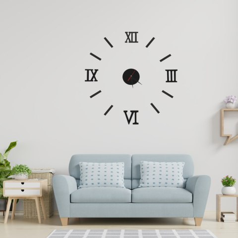Zegar Ścienny naklejany DIY regulowany czarny cyfry rzymskie 130cm Kik Sp. z o. o. Sp. k. Zegar Ścienny naklejany DIY regulowany czarny cyfry rzymskie 130cm Kik Sp. z o. o. Sp. k.