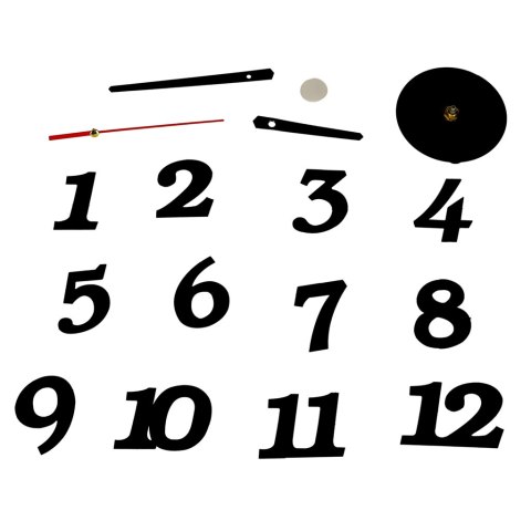 Zegar Ścienny naklejany DIY regulowany nowoczesny czarny 12 godzin Kik Sp. z o. o. Sp. k.