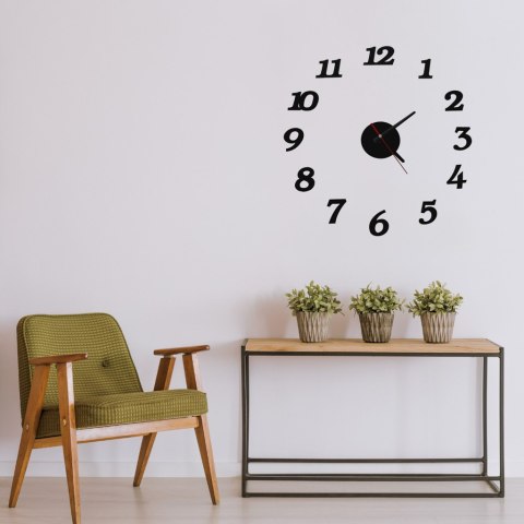 Zegar Ścienny naklejany DIY regulowany nowoczesny czarny 12 godzin Kik Sp. z o. o. Sp. k.