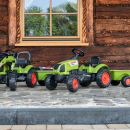FALK FALK Traktor Claas Zielony na Pedały z Przyczepą + Klakson od 2 Lat.