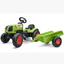 FALK FALK Traktor Claas Zielony na Pedały z Przyczepą + Klakson od 2 Lat.