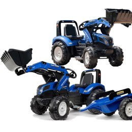FALK FALK Traktor New Holland Niebieski na Pedały z Przyczepką od 3 Lat