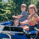 FALK FALK Traktor New Holland Niebieski na Pedały z Przyczepką od 3 Lat