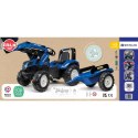 FALK FALK Traktor New Holland Niebieski na Pedały z Przyczepką od 3 Lat