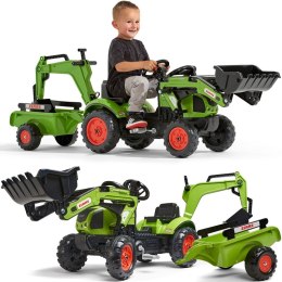 FALK FALK Traktor z Przyczepą CLAAS Arion Backhoe ŁYŻKA + Ładowarka Od 2 Lat