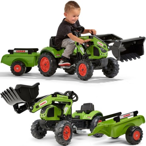 FALK Falk Traktor Claas z Przyczepą i Łyżką na pedały FALK Falk Traktor Claas z Przyczepą i Łyżką na pedały