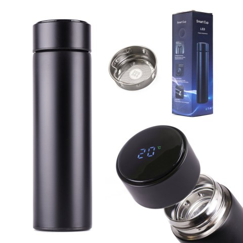 Kubek bidon termiczny termos smart LED 500ml czarny Kik Sp. z o. o. Sp. k. Kubek bidon termiczny termos smart LED 500ml czarny Kik Sp. z o. o. Sp. k.