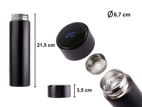 Kubek bidon termiczny termos smart LED 500ml czarny Kik Sp. z o. o. Sp. k. Kubek bidon termiczny termos smart LED 500ml czarny Kik Sp. z o. o. Sp. k.
