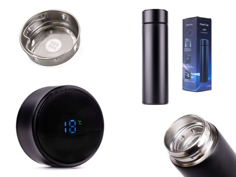 Kubek bidon termiczny termos smart LED 500ml czarny Kik Sp. z o. o. Sp. k. Kubek bidon termiczny termos smart LED 500ml czarny Kik Sp. z o. o. Sp. k.