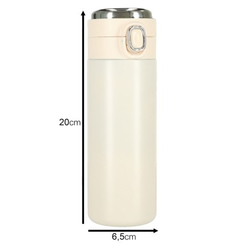 Kubek bidon termiczny z ustnikiem termos LED 420ml beżowy Kik Sp. z o. o. Sp. k. Kubek bidon termiczny z ustnikiem termos LED 420ml beżowy Kik Sp. z o. o. Sp. k.