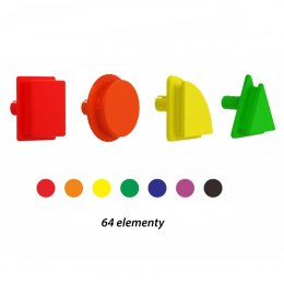 Masterkidz MASTERKIDZ Zestaw Kołeczki w kształcie figur geometrycznych 64szt do tablic STEM