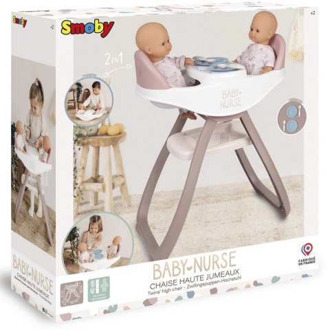 Smoby SMOBY Baby Nurse Krzesełko do Karmienia dla Bliźniąt Lalek Smoby SMOBY Baby Nurse Krzesełko do Karmienia dla Bliźniąt Lalek