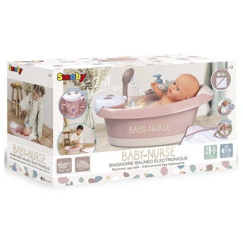 Smoby SMOBY Baby Nurse Wanienka z hydromasażem, prysznicem i światłem Smoby SMOBY Baby Nurse Wanienka z hydromasażem, prysznicem i światłem