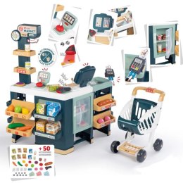 Smoby SMOBY Maximarket Wózek Elektroniczną Kasą ze Skanerem Waga i Lodówka