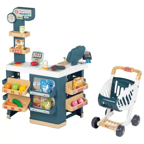Smoby SMOBY Sklep Supermarket z Wózkiem Kasą i Elektronicznym Skanerem Smoby SMOBY Sklep Supermarket z Wózkiem Kasą i Elektronicznym Skanerem