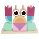 Tooky Toy TOOKY TOY Krab Układanka Drewniana Stosy Klocki Bloki Pastelowy
