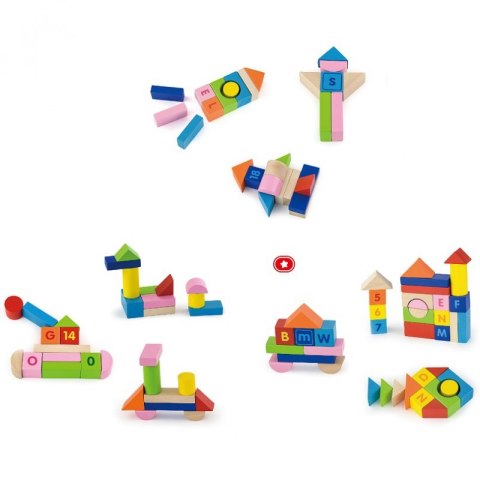 Viga Toys VIGA Klocki Drewniane Edukacyjne 100 elem. Cyferki Literki Viga Toys VIGA Klocki Drewniane Edukacyjne 100 elem. Cyferki Literki