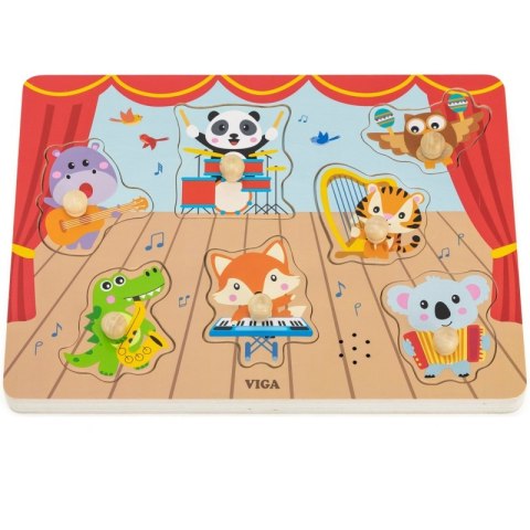 Viga Toys VIGA Puzzle Dźwiękowe Dopasuj Muzykujące Zwierzęta Viga Toys VIGA Puzzle Dźwiękowe Dopasuj Muzykujące Zwierzęta