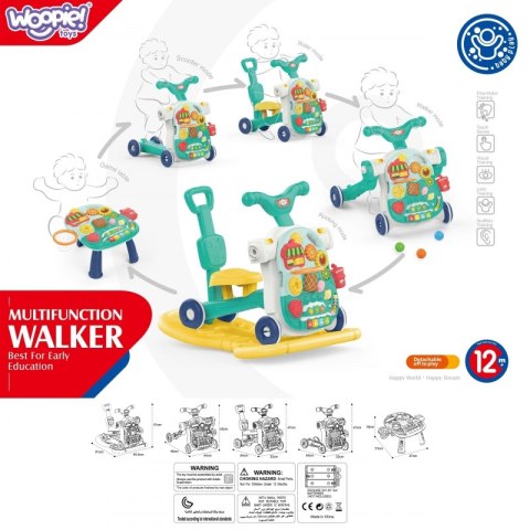Woopie Baby WOOPIE BABY Chodzik 5w1 Multifunkcyjny Różowy 1+ Woopie Baby WOOPIE BABY Chodzik 5w1 Multifunkcyjny Różowy 1+