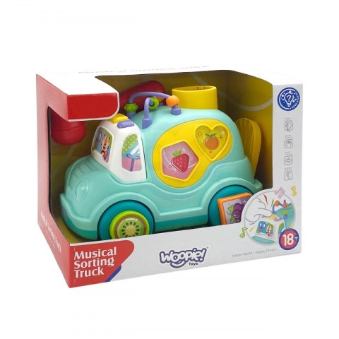 Woopie Baby WOOPIE BABY Interaktywny Samochodzik Muzyczny Sorter Montessori Niebieski Woopie Baby WOOPIE BABY Interaktywny Samochodzik Muzyczny Sorter Montessori Niebieski