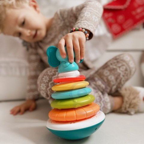 Woopie Baby WOOPIE BABY Piramida Wieża Interaktywna Słonik z Obręczami Grzechotka