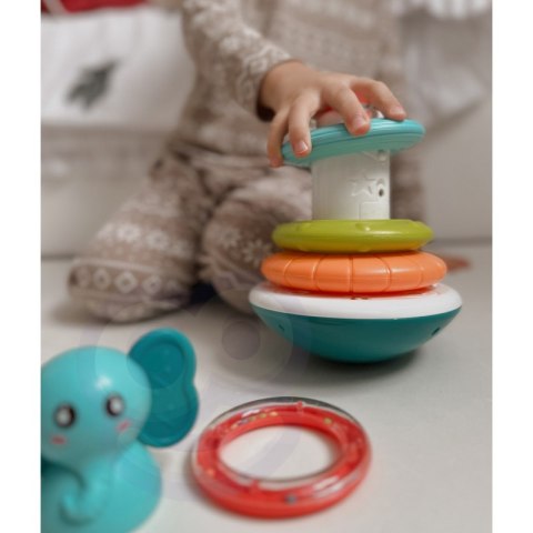 Woopie Baby WOOPIE BABY Piramida Wieża Interaktywna Słonik z Obręczami Grzechotka