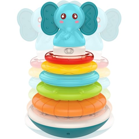 Woopie Baby WOOPIE BABY Piramida Wieża Interaktywna Słonik z Obręczami Grzechotka