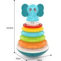 Woopie Baby WOOPIE BABY Piramida Wieża Interaktywna Słonik z Obręczami Grzechotka