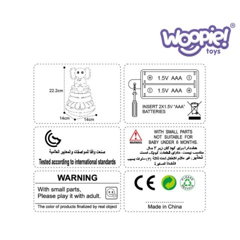 Woopie Baby WOOPIE BABY Piramida Wieża Interaktywna Słonik z Obręczami Grzechotka