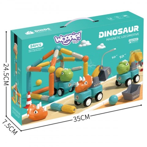 Woopie WOOPIE Klocki Magnetyczne Dinozaury Konstrukcyjne 84 el. Woopie WOOPIE Klocki Magnetyczne Dinozaury Konstrukcyjne 84 el.