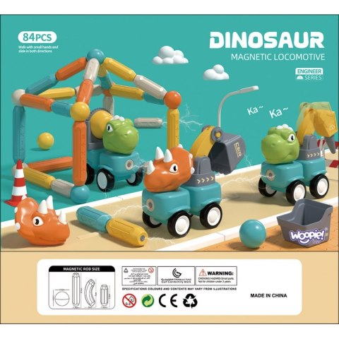 Woopie WOOPIE Klocki Magnetyczne Dinozaury Konstrukcyjne 84 el. Woopie WOOPIE Klocki Magnetyczne Dinozaury Konstrukcyjne 84 el.