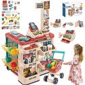 Woopie WOOPIE Sklep Supermarket z Wózkiem Sklepowym Waga Kasa Skaner + 48 Akc.