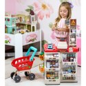 Woopie WOOPIE Sklep Supermarket z Wózkiem Sklepowym Waga Kasa Skaner + 48 Akc.