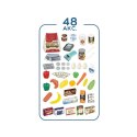 Woopie WOOPIE Sklep Supermarket z Wózkiem Sklepowym Waga Kasa Skaner + 48 Akc.