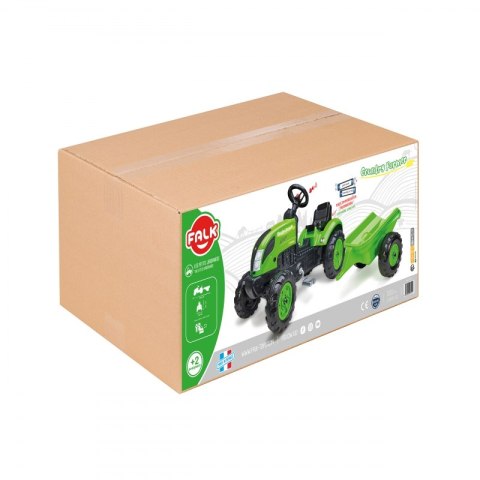 FALK FALK Country Farmer Traktorek na Pedały z Przyczepką Zielony 2-5 lat FALK FALK Country Farmer Traktorek na Pedały z Przyczepką Zielony 2-5 lat