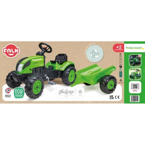FALK FALK Country Farmer Traktorek na Pedały z Przyczepką Zielony 2-5 lat FALK FALK Country Farmer Traktorek na Pedały z Przyczepką Zielony 2-5 lat