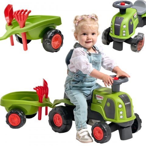 FALK FALK Jeździk Claas 470 Arion Zielony z Przyczepką + Zestaw do piasku