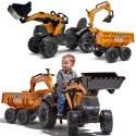 FALK FALK Traktor Case IH Backhoe Pomarańczowy z Przyczepką Ruchoma Łyżka od 3 Lat