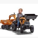 FALK FALK Traktor Case IH Backhoe Pomarańczowy z Przyczepką Ruchoma Łyżka od 3 Lat