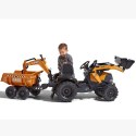 FALK FALK Traktor Case IH Backhoe Pomarańczowy z Przyczepką Ruchoma Łyżka od 3 Lat