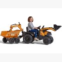 FALK FALK Traktor Case IH Backhoe Pomarańczowy z Przyczepką Ruchoma Łyżka od 3 Lat