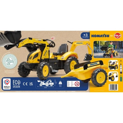 FALK FALK Traktor KOMATSU na Pedały Koparka Łyżka Przyczepka od 2 lat FALK FALK Traktor KOMATSU na Pedały Koparka Łyżka Przyczepka od 2 lat