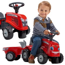 FALK FALK Traktorek Baby Massey Ferguson Czerwony z Przyczepką + akc. Od 1 roku