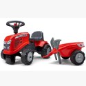 FALK FALK Traktorek Baby Massey Ferguson Czerwony z Przyczepką + akc. Od 1 roku