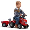 FALK FALK Traktorek Baby Massey Ferguson Czerwony z Przyczepką + akc. Od 1 roku