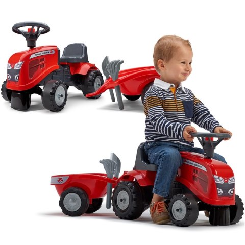FALK FALK Traktorek Baby Massey Ferguson Czerwony z Przyczepką + akc. Od 1 roku FALK FALK Traktorek Baby Massey Ferguson Czerwony z Przyczepką + akc. Od 1 roku