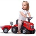 FALK FALK Traktorek Baby Massey Ferguson Czerwony z Przyczepką + akc. Od 1 roku